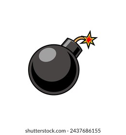 Vektor-Cartoon-Bombe auf einem weißen Hintergrund