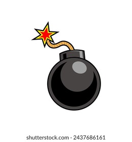 Bomba de dibujos animados vectorial sobre un fondo blanco