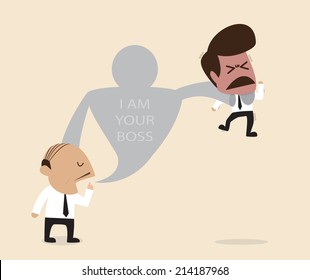 Vector cartoon of boss are saying with his employer
