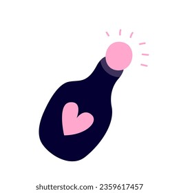 Vector cartoon bottle with love potion
