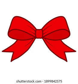 Vector cartoon bow in flat style