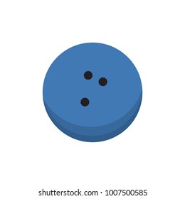 Vector cartoon bowling ball isolated illustration.
