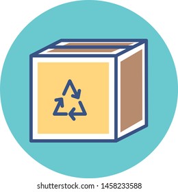 Vector Cartoon Box Icon Emoji Illustration Isolated