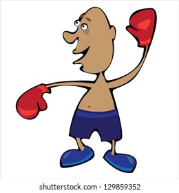 vector cartoon boxer isolated on white background