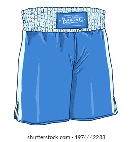 Vector Cartoon Boxing Shorts Illustration