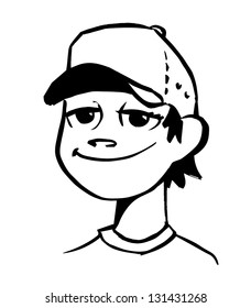 Vector cartoon boy with a cap
