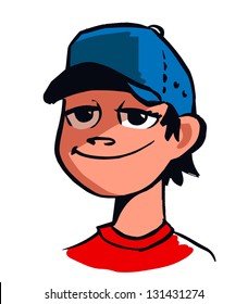 Vector Cartoon Boy With A Cap