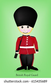 Vector - Cartoon a British Royal Guard .