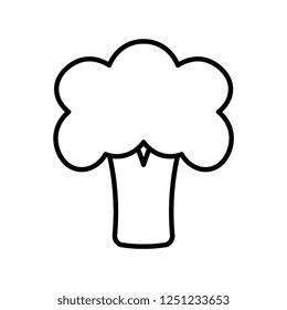Vector Cartoon Broccoli Icon Isolated On White Background