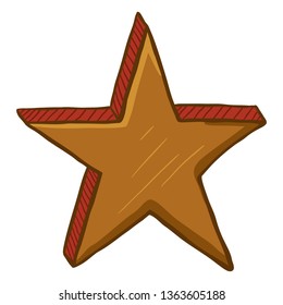Vector Cartoon Bronze Color Star