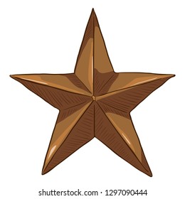 Vector Cartoon Bronze Star