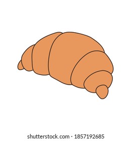 Vector del icono del croissant marrón de dibujos animados. eps 10 vector.