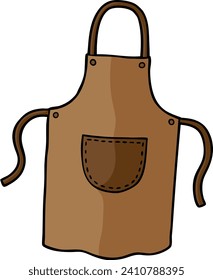 Vector Cartoon Brown Kitchen Apron