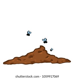 Vector Cartoon Brown Poop. Comics Style Drawn Piece of Shit.