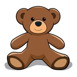 Vector Cartoon Brown Teddy Bear