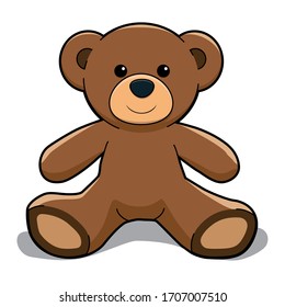 Vector cartoon brown teddy bear