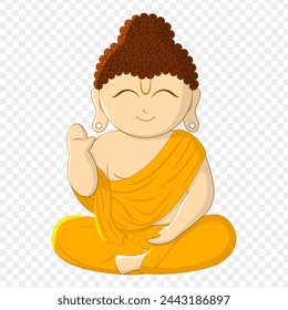 Vector de dibujos animados de Buda sobre fondo transparente