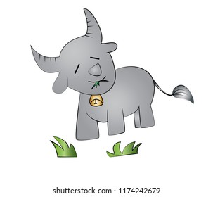 Vector cartoon buffalo  Isolated On White Background