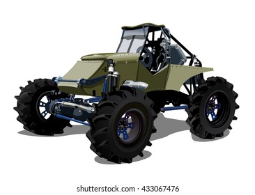 Vector Cartoon buggy. Available EPS-10 separated by groups and layers with transparency effects for one-click repaint