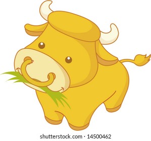 Vector of Cartoon Bull