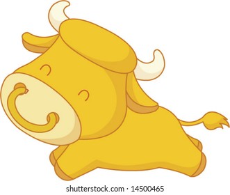 Vector of Cartoon Bull