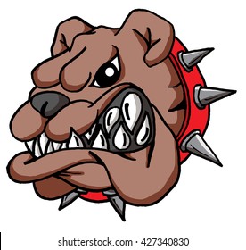 Vector Cartoon of a Cartoon Bulldog Face