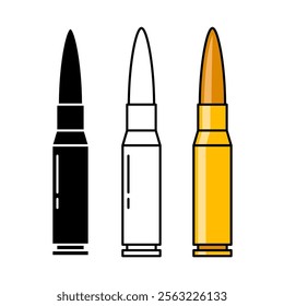 Vector Cartoon Bullet Flat Design Illustration