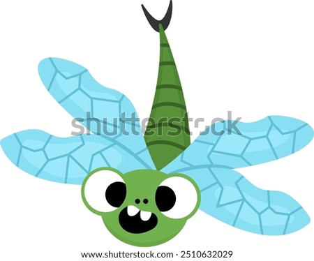 Vector cartoon bumblebee. Funny prehistoric insect. Woodland beetle. Cute forest bee or wasp illustration for kids isolated on white background. Tropical or rainforest bug icon
