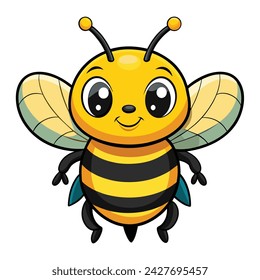 Vector of Cartoon Bumblebee illustration on white