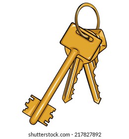 Vector Cartoon Bunch of Modern Keys