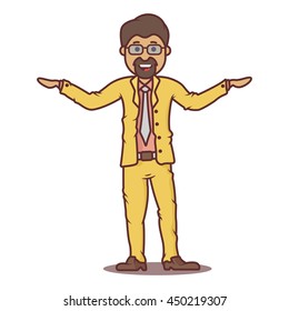 Vector cartoon business man swarthy