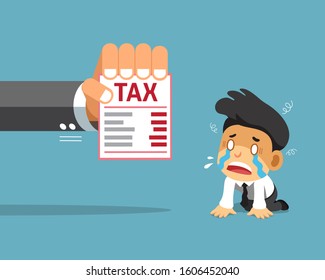 Vector cartoon businessman and tax for design.