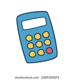 Vector cartoon calculator icon in  calculate illustration