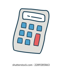 Vector cartoon calculator icon in  calculate illustration