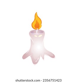 Vector cartoon of a candle. candles with flames in cartoon style.