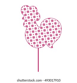 Vector Cartoon Candy Cock Lollipop Rooster Snowflake Ornament Symbol 2017