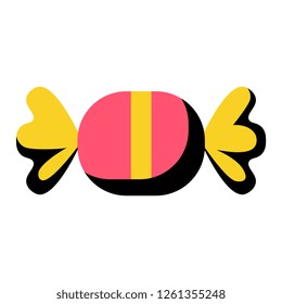 Vector Cartoon Candy Icon Isolated On White Background