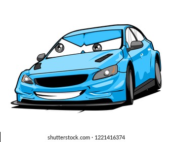 Vector Cartoon Car Illustration. Ready For Print