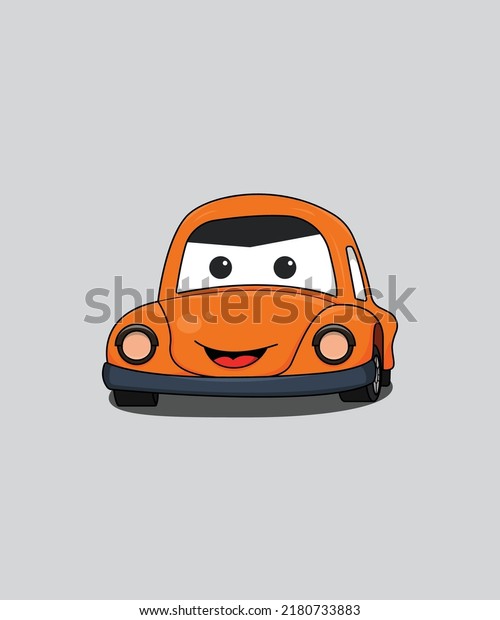 Vector Cartoon Car Illustration. Ready To Print For\
Boys Wear