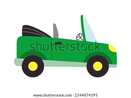Vector cartoon car. Isolated flat convertible on white background.