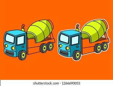 vector of cartoon car molen