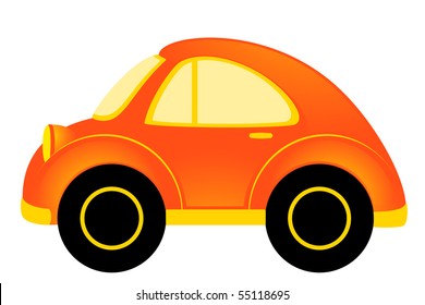 vector cartoon car on white background
