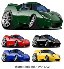 Vector cartoon car one click repaint