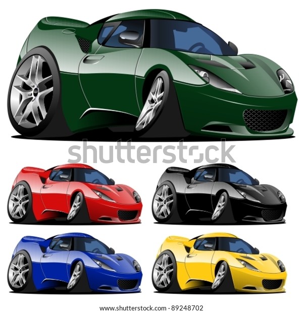 Vector cartoon car one click repaint