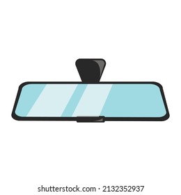 Vector Cartoon Car Rearview Mirror