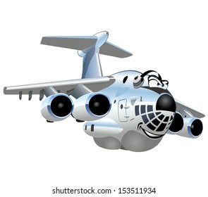 Vector Cartoon Cargo Airplane