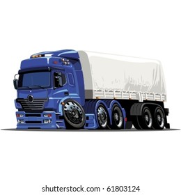 Vector cartoon cargo semi-truck