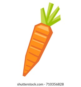 Vector Cartoon Carrot Isolated On White Background