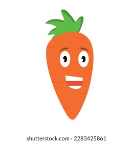 Vector cartoon carrot mascot, with happy face and positive vibes