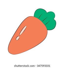 Vector cartoon carrot on white background.